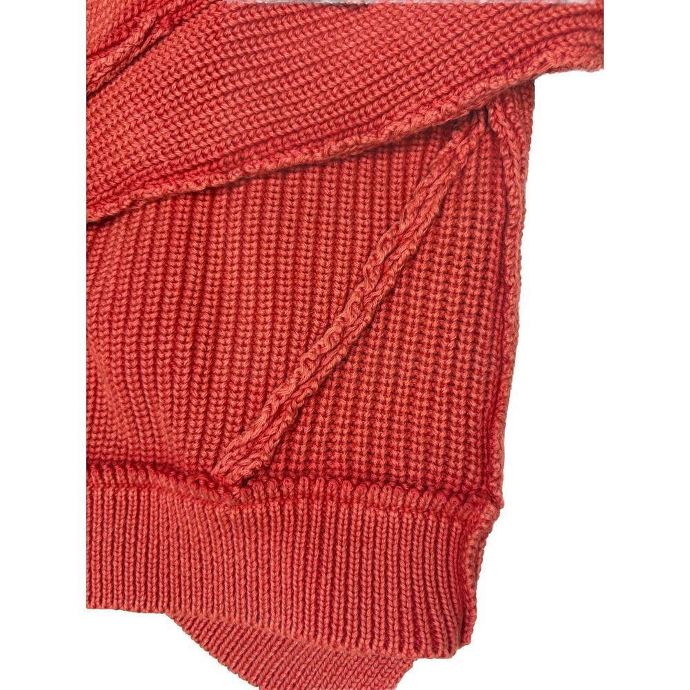 NWOT Free People Worn Thru Dark Coral Surplus Cardi Cropped Slouchy Cotton Sz XS - Picture 9 of 9